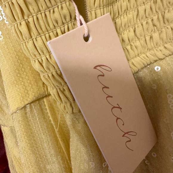 🔥 NWT Anthropology Hutch Mikayla Yellow Sequin Maxi Dress Size 6 - Picture 14 of 15